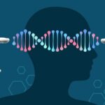 Caffeine’s Hidden Gene Twist Illustration of a human head with DNA strands and hands reaching towards it