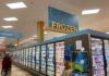 Frozen food aisle in a grocery store